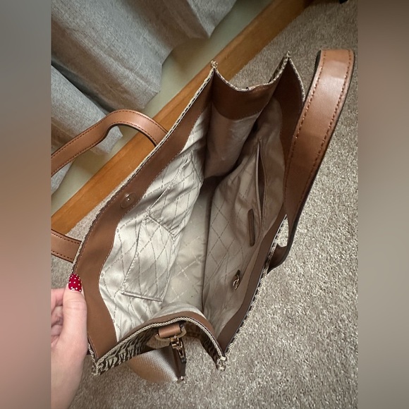 Michael Kors Tan and Brown Monogram Tote - Picture 3 of 3